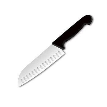 Нож с бороздками 18см, черный 413960